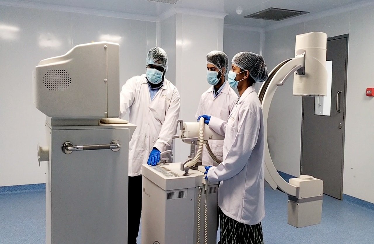 Engineers testing medical equipment in a Bio Valley lab